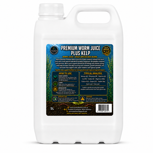 5 Litre Premium Worm Solutions Worm Juice + KELP           #SHIPPING INCLUDED IN PRICE#