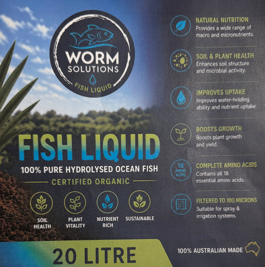 20 Litre Worm Solutions Liquid Fish Hydrolysate #ORGANIC CERTIFIED# FREE SHIPPING!
