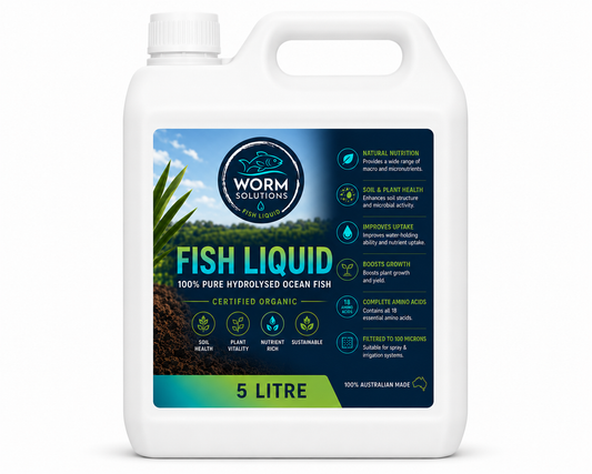 5 Litre Worm Solutions Fish Liquid Hydrolysate: ORGANIC CERTIFIED #SHIPPING INCLUDED IN PRICE#