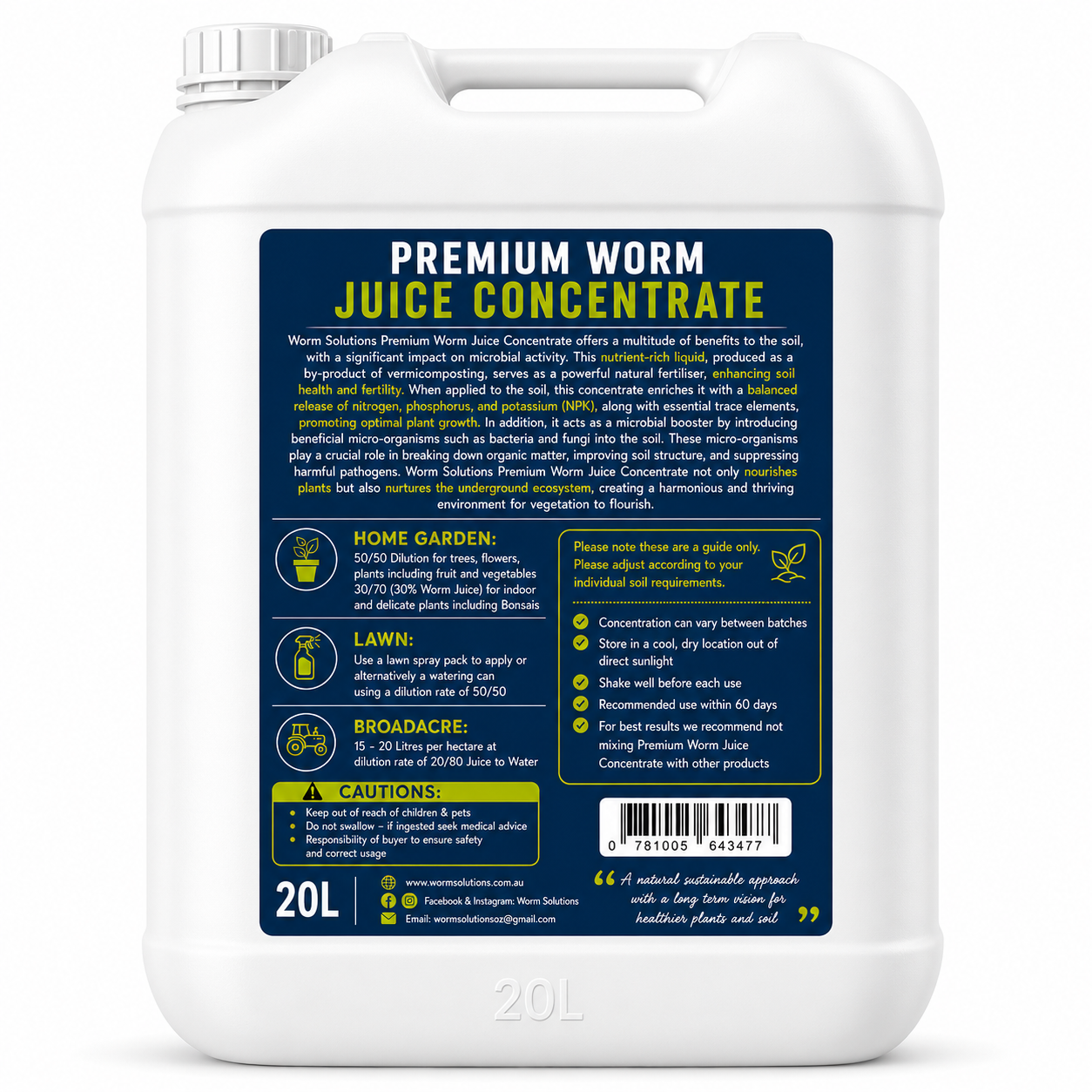 20 Litre Premium Worm Solutions Worm Juice:                       #SHIPPING INCLUDED IN PRICE#